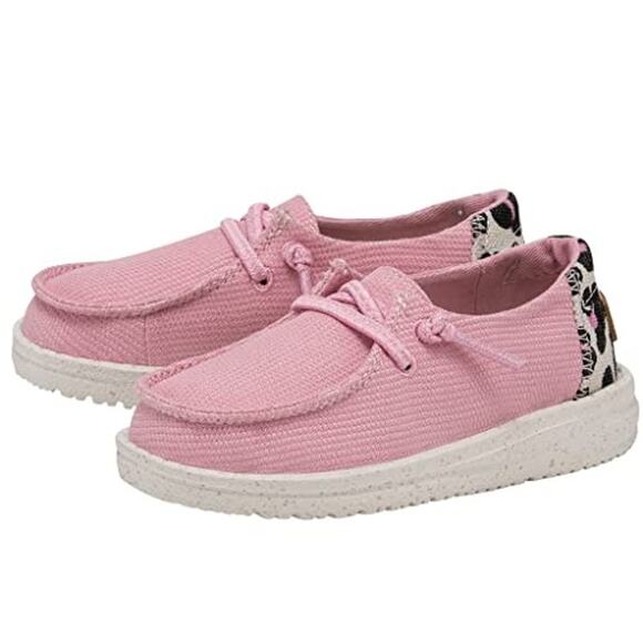 NWT Hey Dude Girl's Wendy Toddler Loe Funk Bubblegum Lace Up Loafers-Size  6 T - Picture 1 of 7